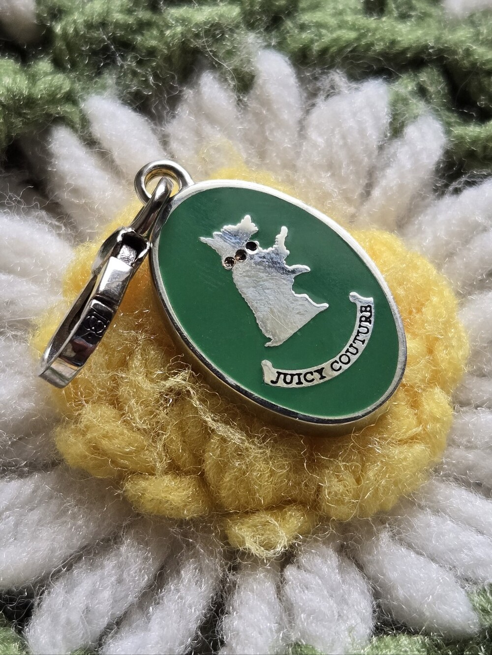 Juicy Couture Engravable Enamel Oval Dog Tag Charm